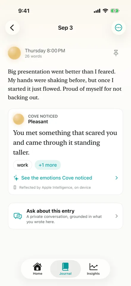 Cove: Read it another way. App preview with example content. In development.