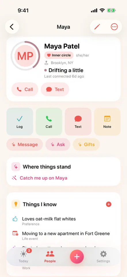 Kith: The detail that matters. App preview with example content. In development.