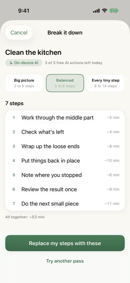 MOLEHILL break it down screen